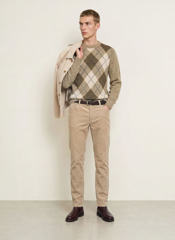 FYNCH-HATTON Pullover KHAKI / CREME / GRAU