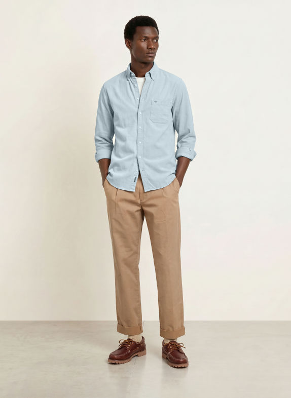 FYNCH-HATTON Cordhemd Regular Fit HELLBLAU