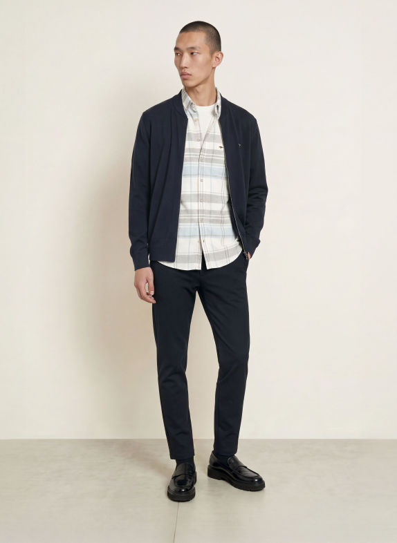 FYNCH-HATTON Corduroy Shirt, Regular Fit GRAY / ECRU / BLUE GRAY