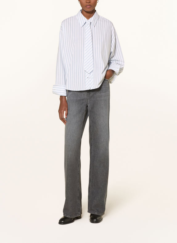 RIANI Overhemdblouse met afneembare strik BLAUWGRIJS / WIT
