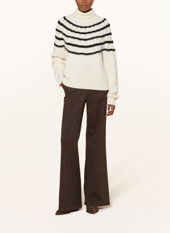 RIANI Rollkragenpullover mit Merinowolle und Cashmere CREME / SCHWARZ