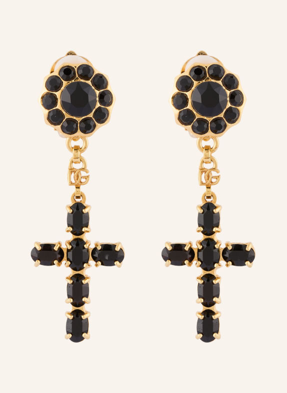 DOLCE & GABBANA Ohrclips GOLD / SCHWARZ