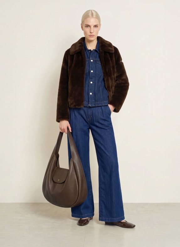 FRIEDA & FREDDIES Veste en fausse fourrure XAVY MARRON FONCÉ