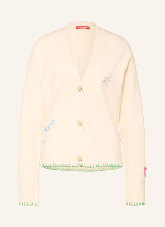 FRIEDA & FREDDIES Cardigan with Rhinestones CREAM / GREEN