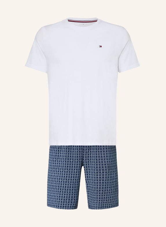 TOMMY HILFIGER Short pajama set WHITE / DARK BLUE / BLACK