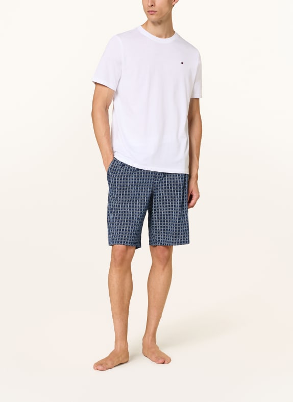 TOMMY HILFIGER Shorty-pyjamas VIT / MÖRKBLÅ / SVART