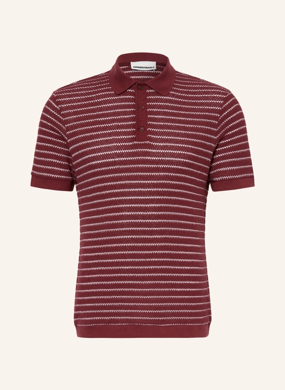 ARMEDANGELS Gebreid poloshirt MAARIO Regular Fit DONKERROOD / LICHTPAARS