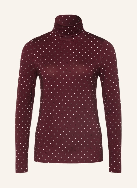 MAJESTIC FILATURES Turtleneck top DARK RED / WHITE