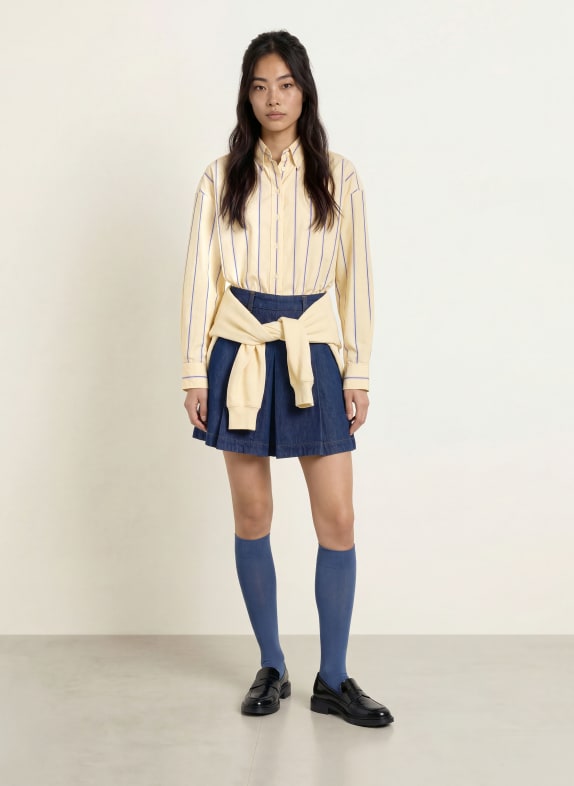 TOMMY JEANS Korte overhemdblouse GEEL / BLAUW