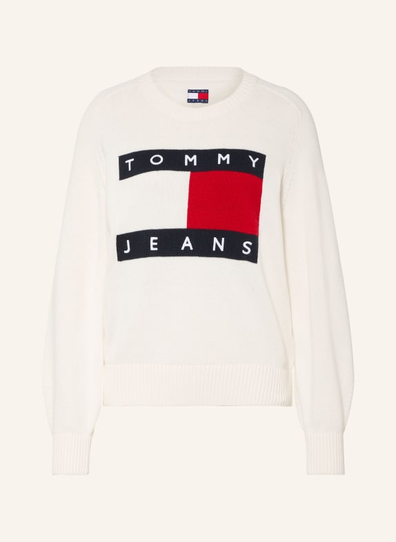 TOMMY JEANS Sweater ECRU / RED / DARK BLUE