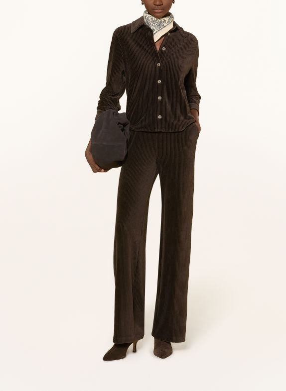 MILANO ITALY Marlene-broek van corduroy MARRON FONCÉ