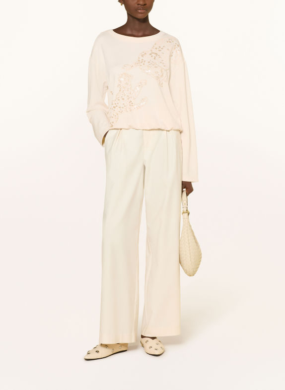 MILANO ITALY Sweatshirt med pailletter CREME / BEIGE