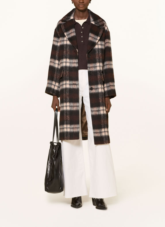 MILANO ITALY Manteau MARRON FONCÉ / BEIGE / NOIR