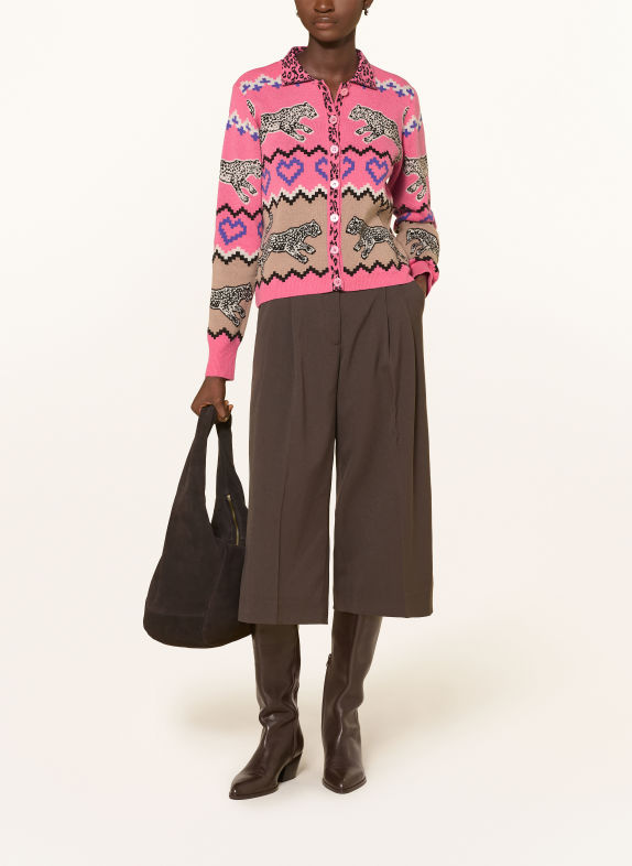 MILANO ITALY Strickjacke ROSA / BEIGE / SCHWARZ