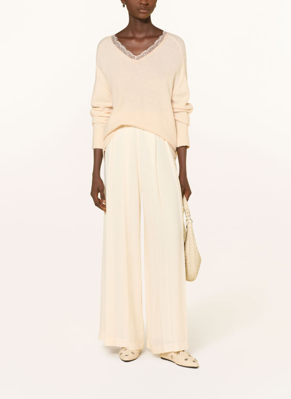 MILANO ITALY Pullover mit Spitze CREME