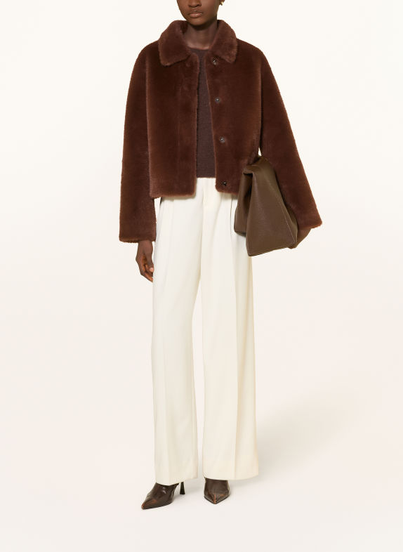 MILANO ITALY Kunstfell-Jacke DUNKELBRAUN