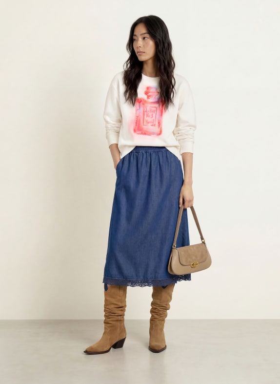 MILANO ITALY Sweatshirt met pailletten WIT / ROZE / LICHTBLAUW