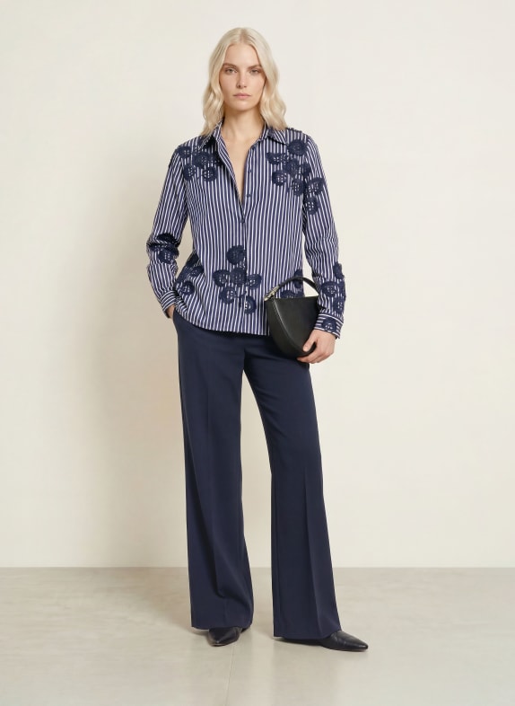 MILANO ITALY Overhemdblouse DONKERBLAUW / WIT
