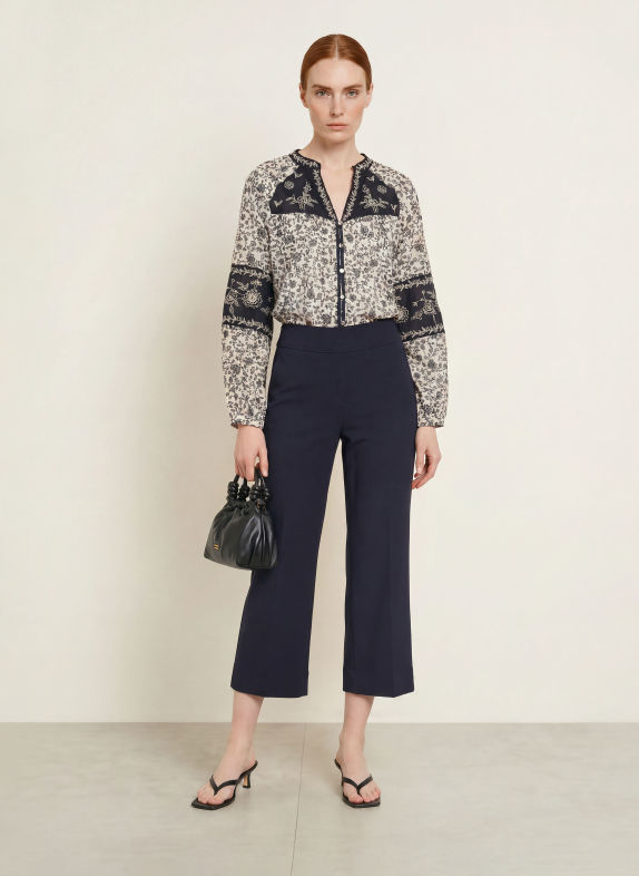 MILANO ITALY Blouse ÉCRU / NOIR