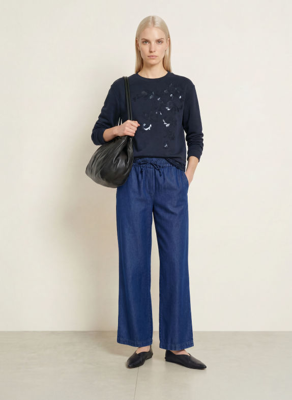 MILANO ITALY Marlenehose in Jeansoptik BLAU