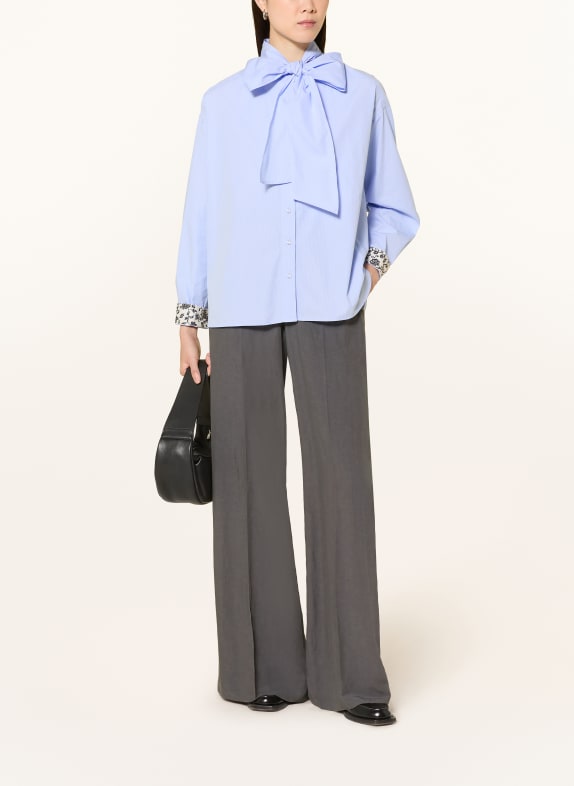 MILANO ITALY Blouse met afneembare strik LICHTBLAUW / WIT