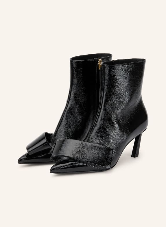GIVENCHY Lakované kotníkové boty ČERNÁ
