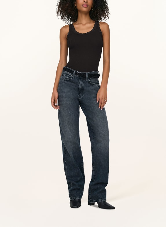 ONLY Top mit Spitze SCHWARZ