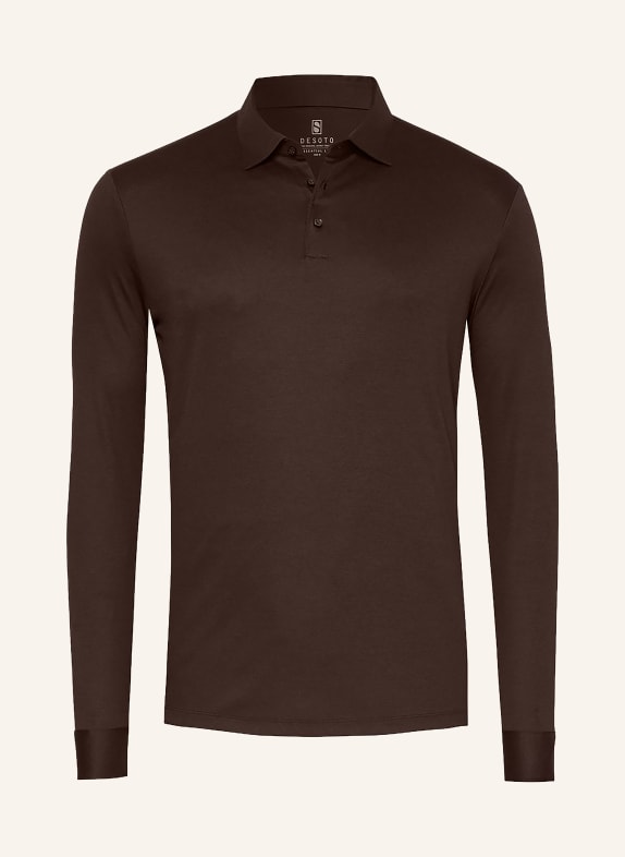 DESOTO Jersey-Poloshirt DUNKELBRAUN