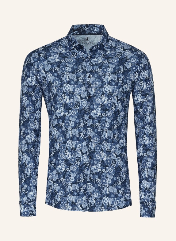 DESOTO Jerseyoverhemd, slim fit DONKERBLAUW / LICHTBLAUW / WIT