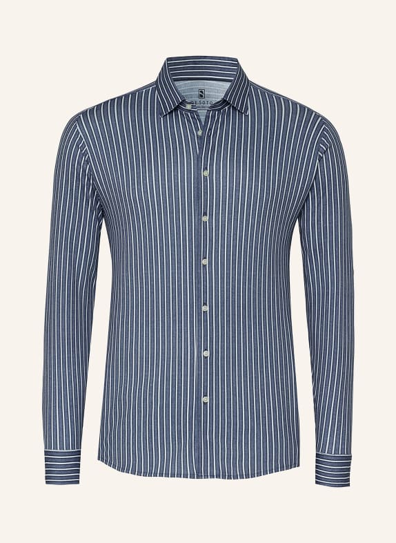 DESOTO Jerseyoverhemd, slim fit BLAUW / LICHTBLAUW / WIT