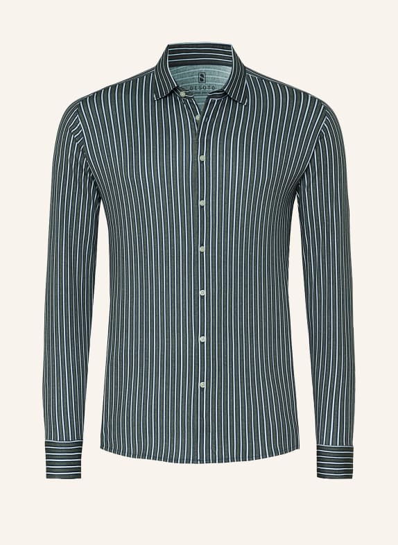 DESOTO Slim-Fit Jersey Shirt OLIVE / DARK BLUE / WHITE
