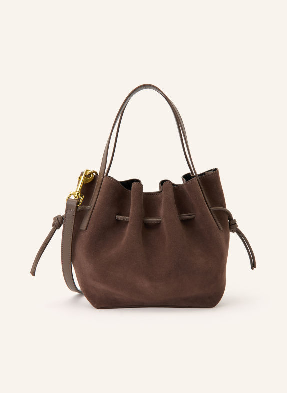 YUZEFI Beuteltasche SCALLOP MINI BRAUN / GOLD