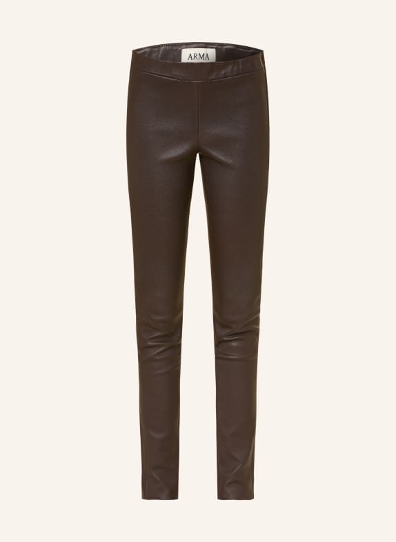 ARMA ROCHE Leather Pants DARK BROWN