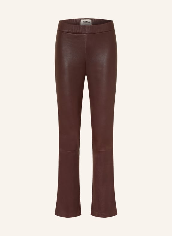 ARMA Bootcut-Hose RIVER aus Leder DUNKELBRAUN