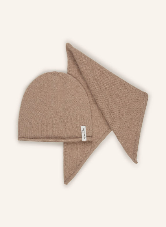 Marc O'Polo Set: Triangle scarf and Hat TAUPE