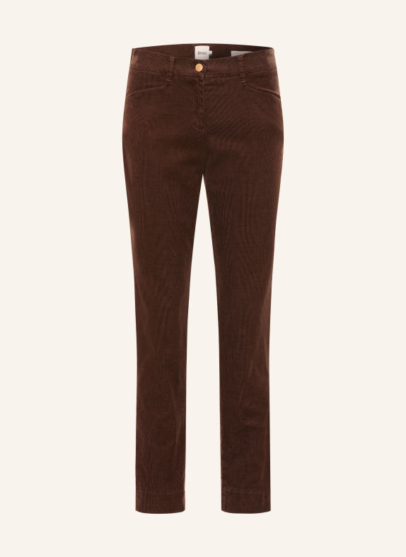 BRAX MARA Cord Pants DARK BROWN
