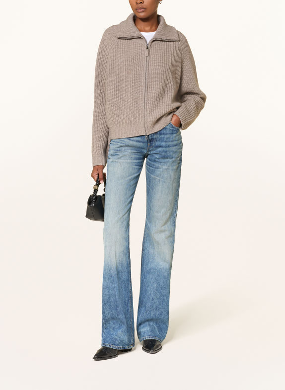 MRS & HUGS Strickjacke mit Cashmere TAUPE