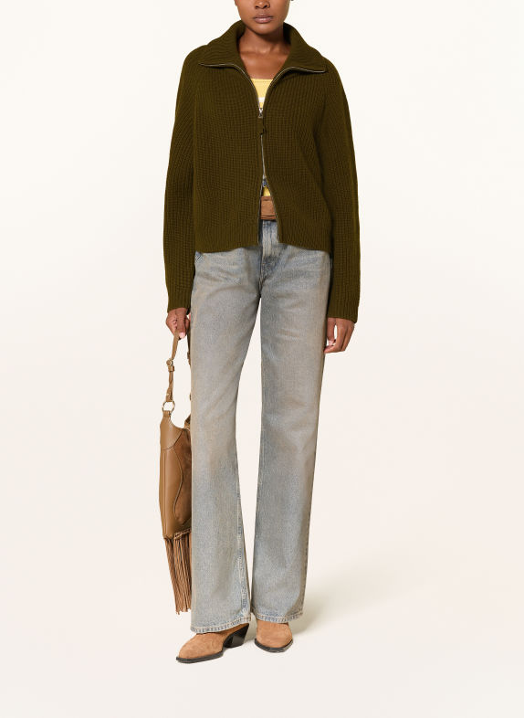 MRS & HUGS Strickjacke mit Cashmere KHAKI