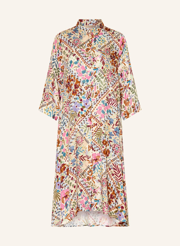 Smith & Soul Shirt dress with 3/4 sleeves ECRU / PINK / BLUE