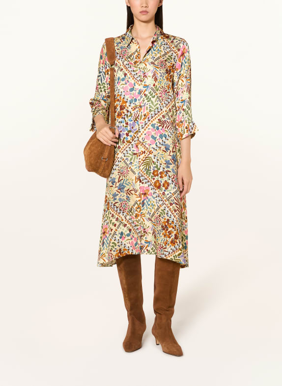 Smith & Soul Blousejurk met 3/4-mouwen ECRU / ROZE / BLAUW