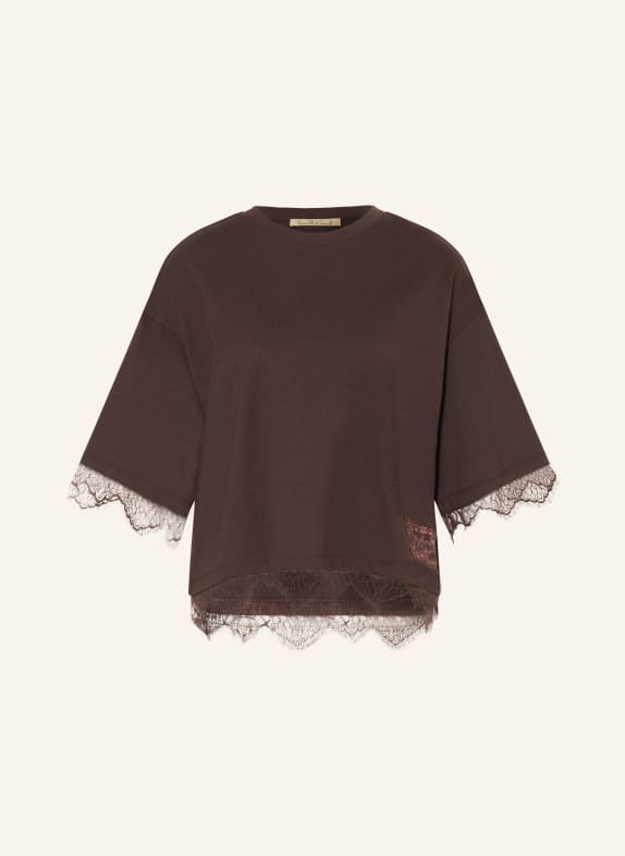 Smith & Soul T-Shirt mit Spitze DUNKELBRAUN