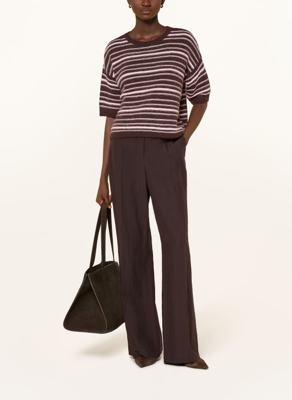 Smith & Soul Gebreid shirt MARRON FONCÉ / ROSE CLAIR