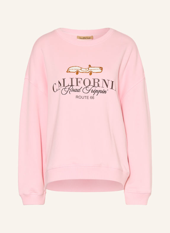Smith & Soul Oversized-Sweatshirt ROSA / BRAUN / DUNKELGRAU