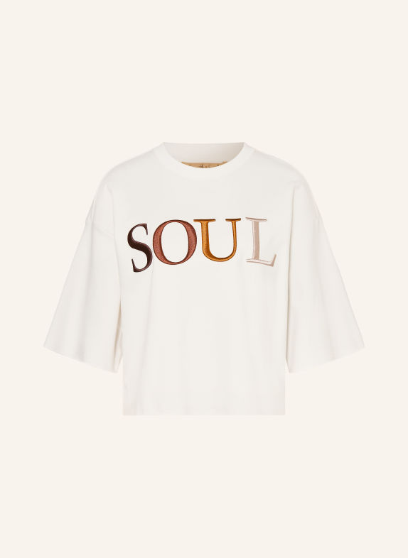 Smith & Soul Sweatshirt mit 3/4-Arm ECRU / DUNKELBRAUN