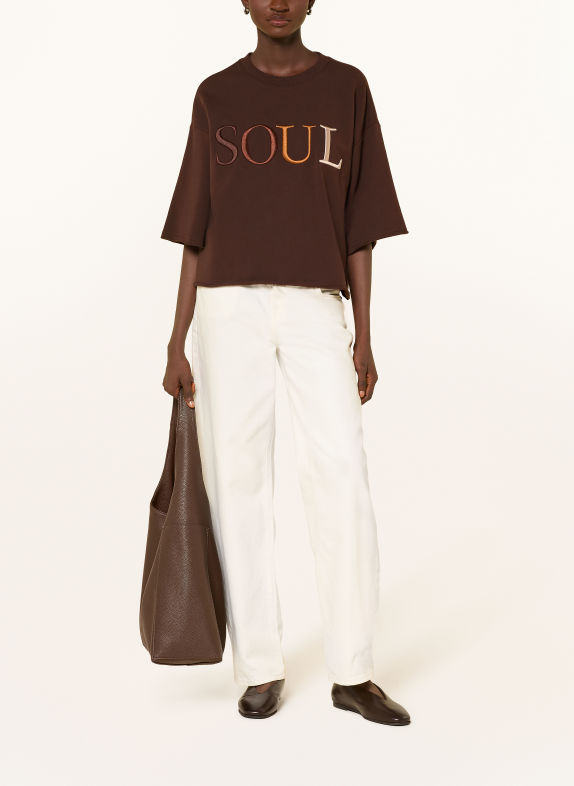 Smith & Soul Sweatshirt met 3/4-mouwen MARRON FONCÉ / BRUIN / ECRU