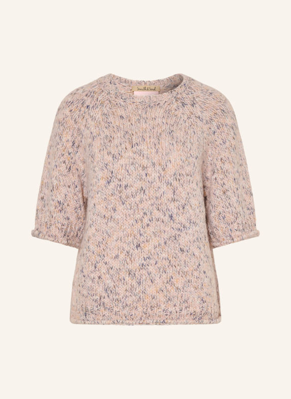 Smith & Soul Strickshirt mit Glitzergarn ROSÉ / BEIGE / DUNKELBLAU