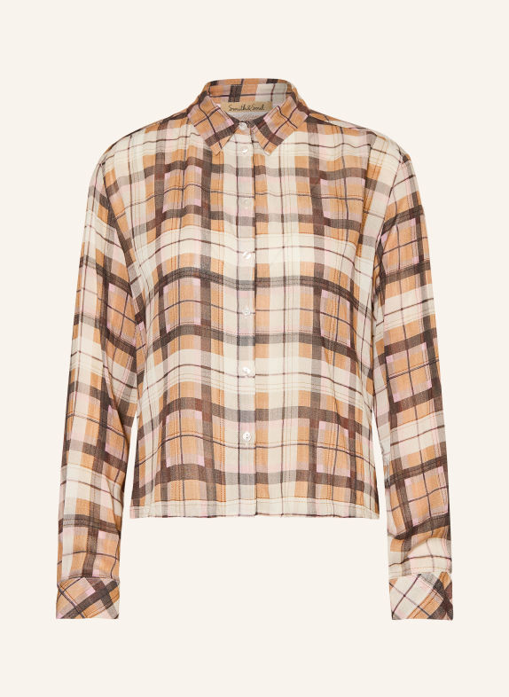 Smith & Soul Overhemdblouse BRUIN / CRÈME / ROZE