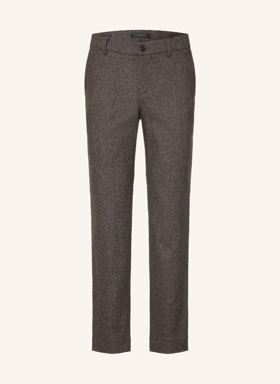 ALBERTO Flanellhose LOU Regular Fit DUNKELBRAUN / BRAUN / ECRU