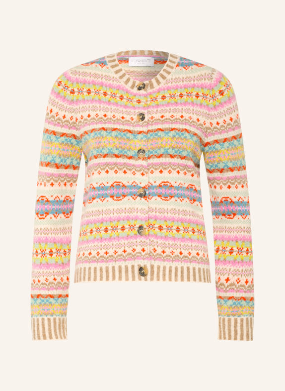 ERIBÉ Strickjacke KINOROSS CREME / ROSA / ORANGE
