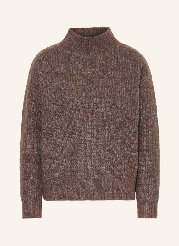 (THE MERCER) N.Y. Pull en cachemire MARRON / BLEU GRIS / BLANC